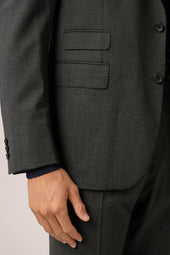 Travel Suit Blazer - Crease-Free Wool - Charcoal Grey