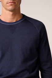 Alcott Raglan Crew Sweater Wool Vintage Wash Blue