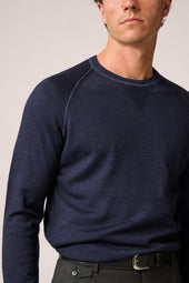 Alcott Raglan Crew Sweater Wool Vintage Wash Blue