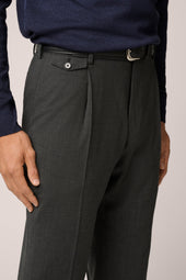 Travel Suit Trousers - Crease-Free Wool - Charcoal Grey