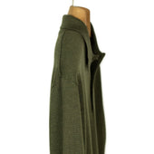 Knit Long Sleeve Polo In Deep Green Merino Wool