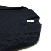 Chunky Ribbed Crewneck Sweater In Blue Merino Wool