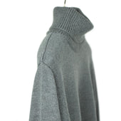 Rollneck Sweater In Grey Superfine Merino Wool