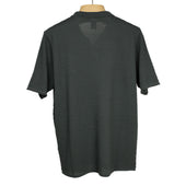 Bubble Knit Short Sleeve Polo Shirt In Grey Cotton