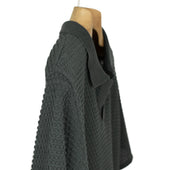Bubble Knit Short Sleeve Polo Shirt In Grey Cotton