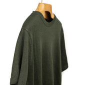 Exclusive Short Sleeve Crewneck Tee In Dark Green Linen