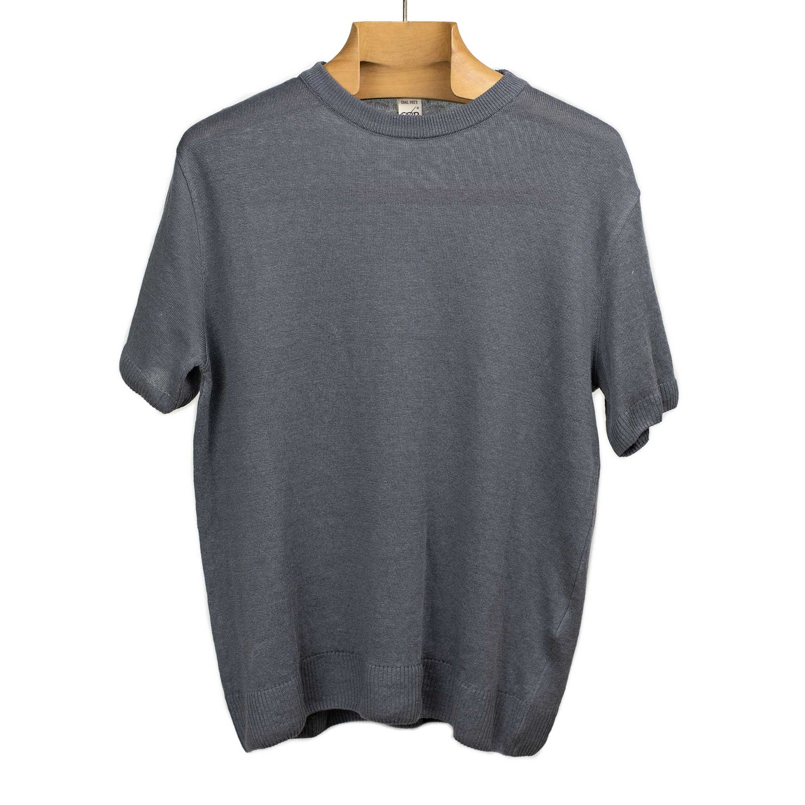 Exclusive Short Sleeve Crewneck Tee In Grey Linen