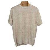 Exclusive short sleeve crewneck tee in natural linen