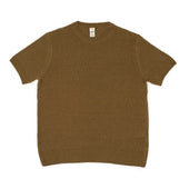 Exclusive Short Sleeve Crewneck Tee In Brown Linen