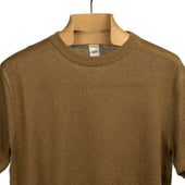 Exclusive Short Sleeve Crewneck Tee In Brown Linen