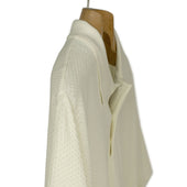 Knit Short Sleeve Polo In Mini Diamond Pattern Cotton