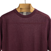 Exclusive Short Sleeve Crewneck Tee In Bordeaux Linen