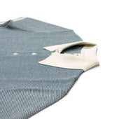 Short Sleeve Knit Polo In And Petrol Birdseye Cotton