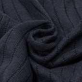 Short Sleeve Polo In Blue Perforated Stripe Linen