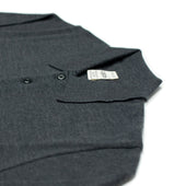 Knit Long Sleeve Polo In Grey Merino Wool