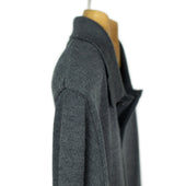 Knit Long Sleeve Polo In Grey Merino Wool