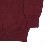 Knit Long Sleeve Polo In Red Merino Wool
