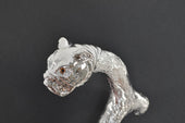 Fws2 Nickel Finish Bulldog Head Walking Stick