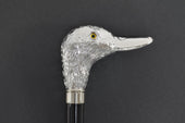 Fws2 Nickel Finish Duck Head Walking Stick