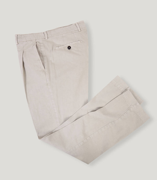 Pearl Grey Cotton George Sport Trousers SS26