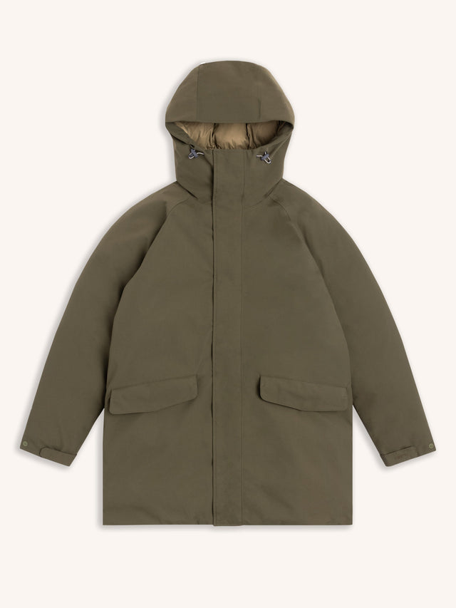 Gullane Storm Parka in Olive Recycled Nylon