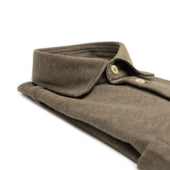 Long Sleeve Polo Shirt In Double Face Cotton Cashmere
