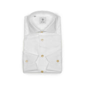 Hand Sewn End On End Cotton Shirt Spread Collar