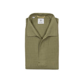 Exclusive Skipper Polo In Green Dyed Textured Cotton