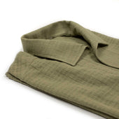 Exclusive Skipper Polo In Green Dyed Textured Cotton