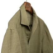 Exclusive Skipper Polo In Green Dyed Textured Cotton