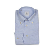 Buttoned Collar Shirt In Cotton Linen