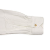 Cotton Hopsack Long Sleeve Polo Shirt One Piece Button Collar