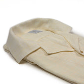 Camp Collar Short Shirt Sleeve Shirt Textured Open Weave Cotton