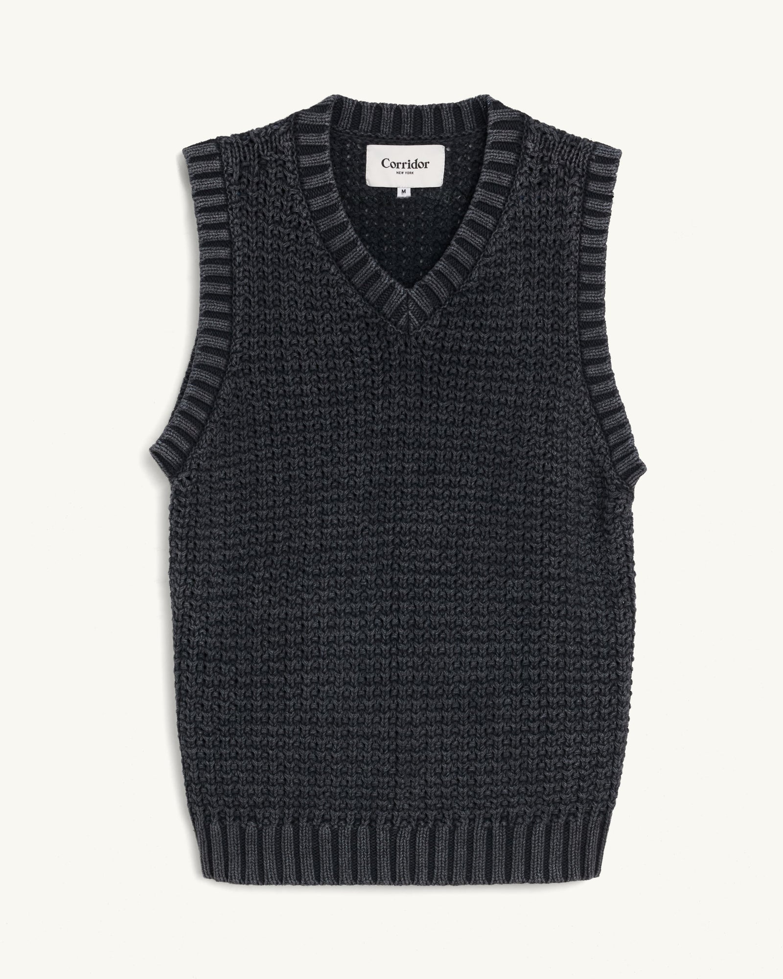 Garment Washed Vest - Black