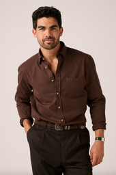 Hepburn Garment Dyed Shirt - Coffee