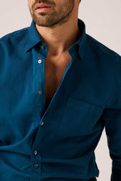 Hepburn Garment Dyed Shirt Marine