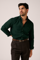Hepburn Garment Dyed Shirt - Scarab Green