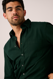 Hepburn Garment Dyed Shirt Scarab Green