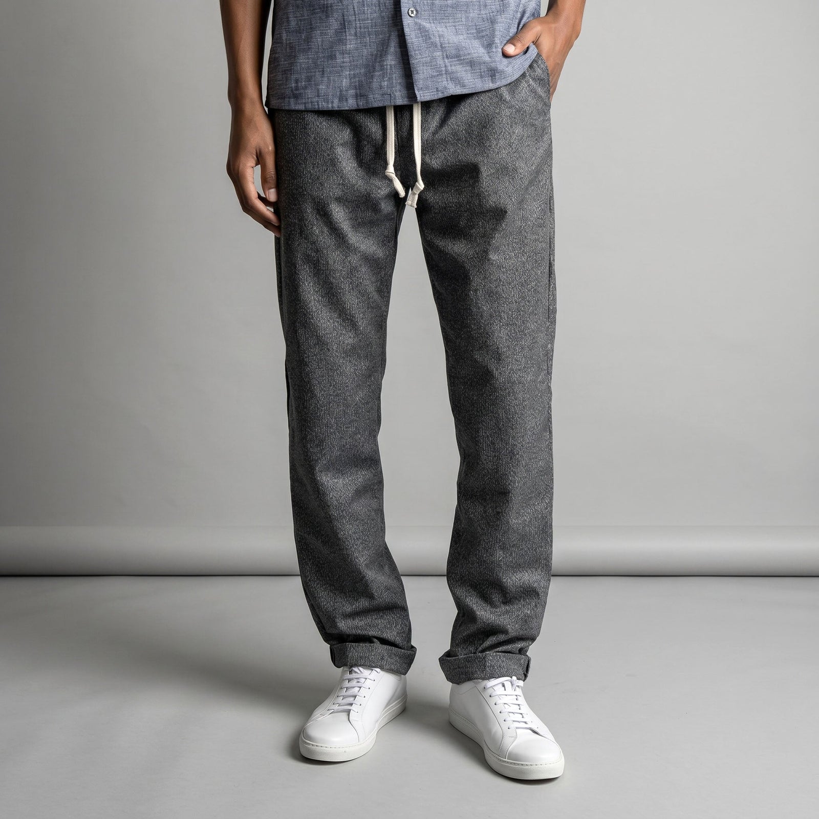 Laidback Pant Crosshatch Washable Grey Wool