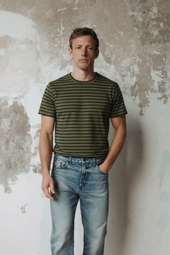 Organic Hemp Stripe Crew Tee