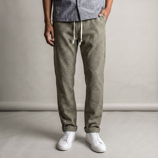 Laidback Pant Herringbone Cotton-Wool