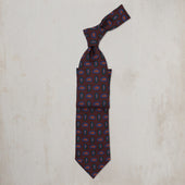 Geo Paisley Silk Tie In Aubergine