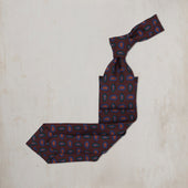 Geo Paisley Silk Tie in Aubergine