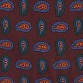 Geo Paisley Silk Tie in Aubergine