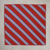 Geometric Stripe Pocket Square In Red