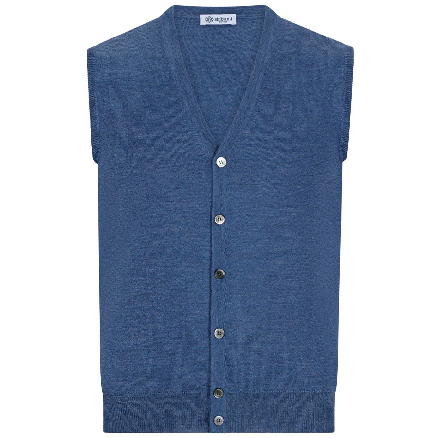 Merino Wool Sleeveless Cardigan