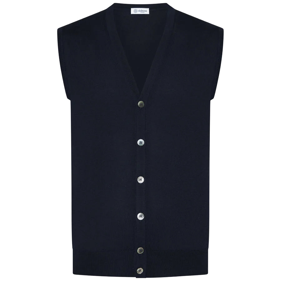 Merino Wool Sleeveless Cardigan