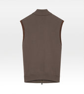 Veste Sans Manche En Daim Marron