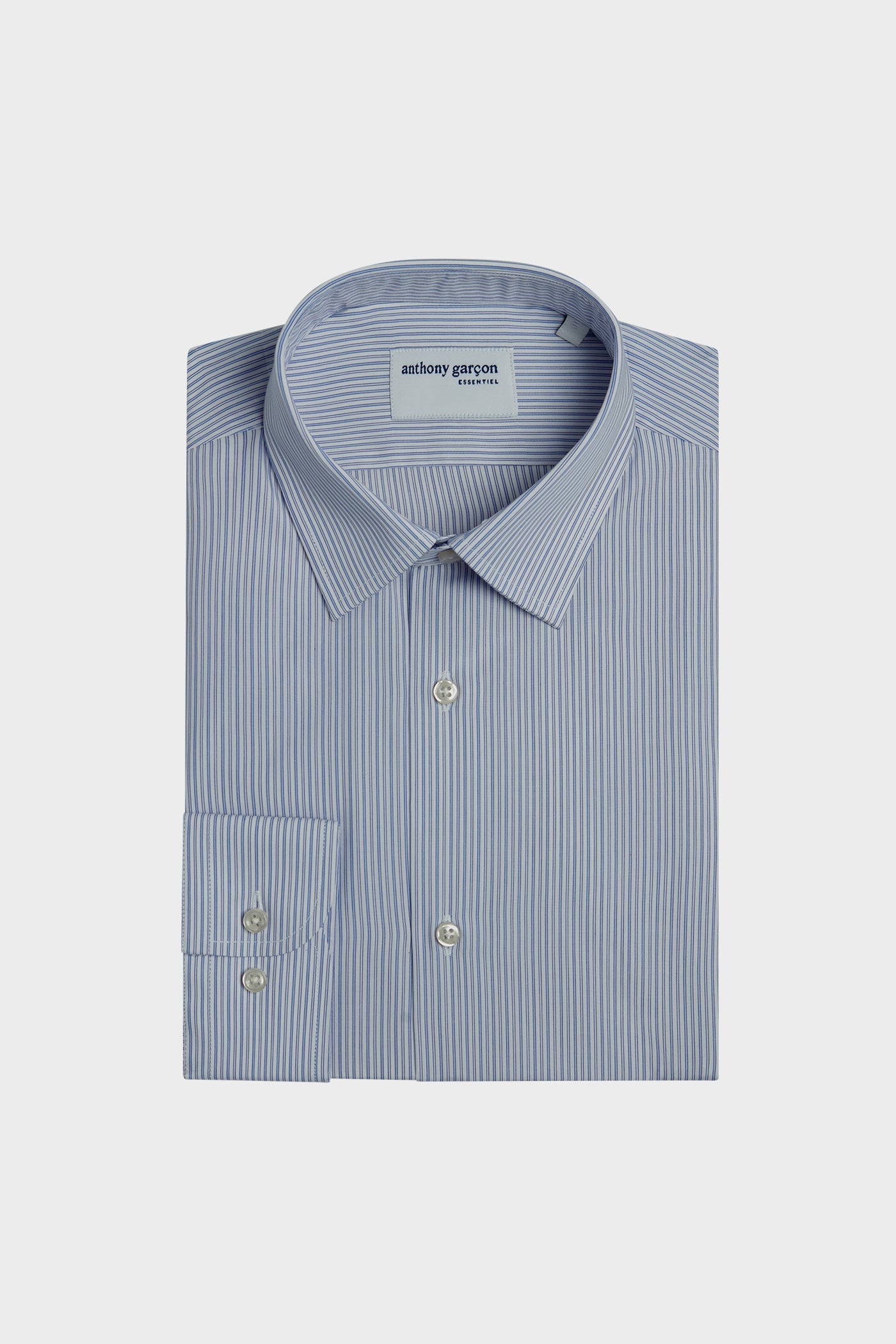 Chemise Slim Giolo Raye Bleu col français