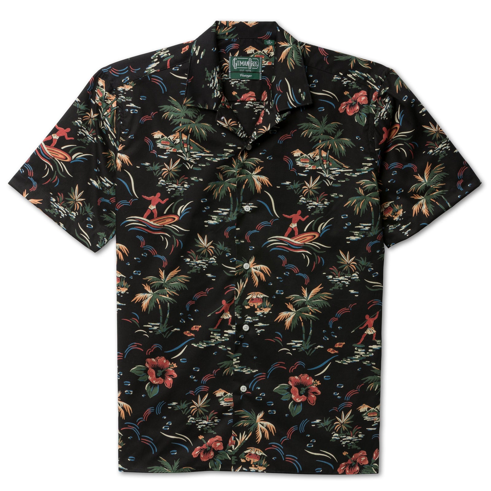 Hawaiian Print Camp Shirt
